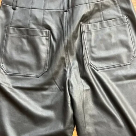 NWT Anthropologie Maeve Black Colettte Faux Leather Crop Pants Women's Size 33 - Picture 9 of 9